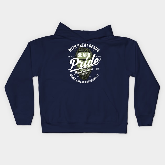 With Great Beard - Beard Pride Kids Hoodie by HealthPedia